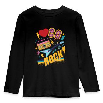 retro 80s party and skirt - Kids' Premium Longsleeve Shirt - black - Front - AI Model Kid Male (0cm)