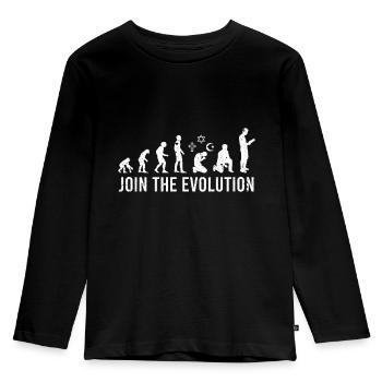 Be a part of evolution for atheist agnostics - Kids' Premium Longsleeve Shirt - black - Front - AI Model Kid Male (0cm)
