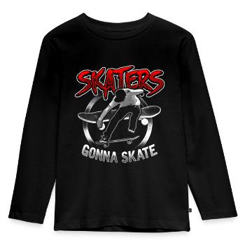 Skater Skateboard Skating SK8 Gift Ollie - Kids' Premium Longsleeve Shirt - black - Front - AI Model Kid Male (0cm)