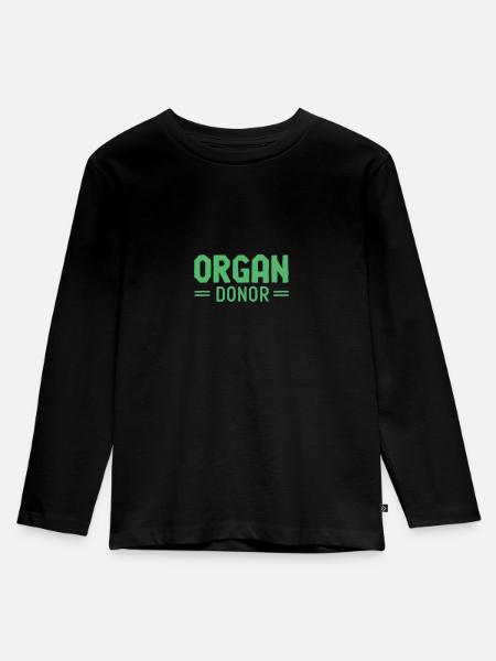 Organe spenden - Kinder Premium Bio Langarmshirt - Schwarz