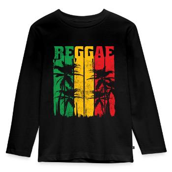 Reggae Rasta Rastafarian Jamaica Retro Cool Gift - Kids' Premium Longsleeve Shirt - black - Front - AI Model Kid Male (0cm)
