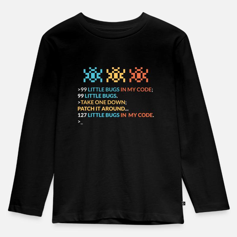 Programmer Coder computer scientist Nerd Geek - Kids' Premium Longsleeve Shirt - black