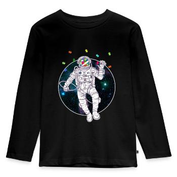Autist Autisten Autismus Asperger Astronaut - Kinder Premium Bio Langarmshirt - Schwarz - Vorne - AI Model Kid Male (0cm)