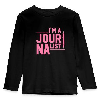 Journalist - Kids' Premium Longsleeve Shirt - black - Front - AI Model Kid Male (0cm)