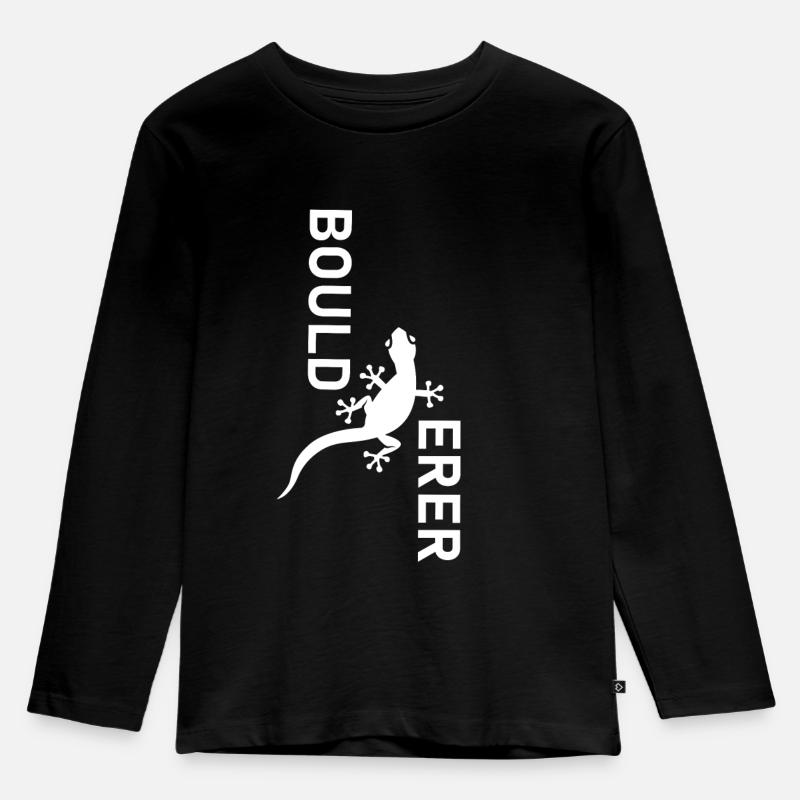 bouldern - Kinder Premium Bio Langarmshirt - Schwarz
