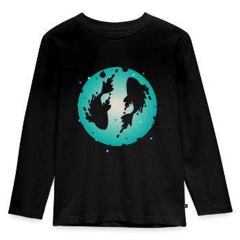 Poisson-carpe koï - T-shirt manches longues Premium Enfant - noir - Devant - AI Model Kid Male (0cm)