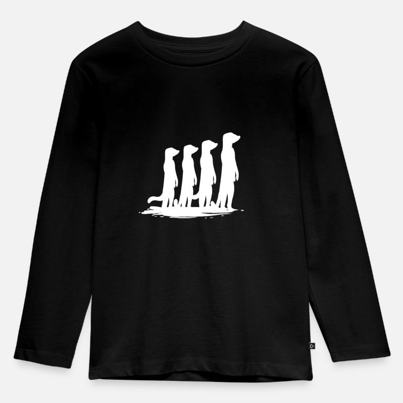 Erdmännchen - Kinder Premium Bio Langarmshirt - Schwarz