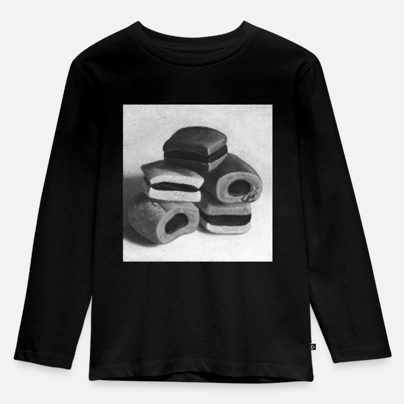 Lakritz - Kinder Premium Bio Langarmshirt - Schwarz