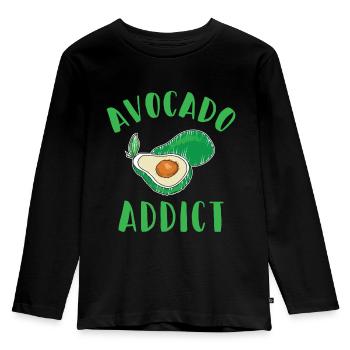 Avocado Addict - Kinder Premium Bio Langarmshirt - Schwarz - Vorne - AI Model Kid Male (0cm)