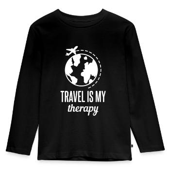 Reisen Reisen - Kinder Premium Bio Langarmshirt - Schwarz - Vorne - AI Model Kid Male (0cm)