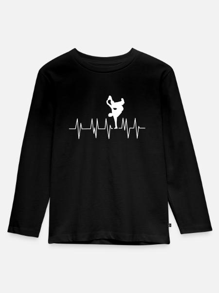 Tanzender Breakdance - Kinder Premium Bio Langarmshirt - Schwarz