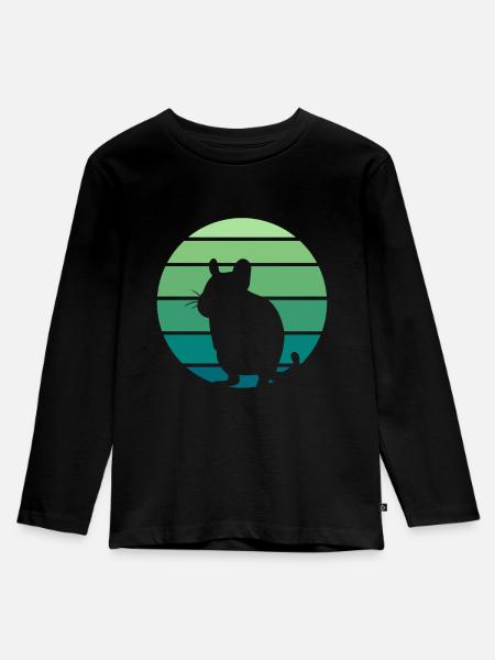 Degu Nagetier - Kinder Premium Bio Langarmshirt - Schwarz