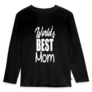 Worlds Best Mom - Kids' Premium Longsleeve Shirt - black - Front - AI Model Kid Male (0cm)