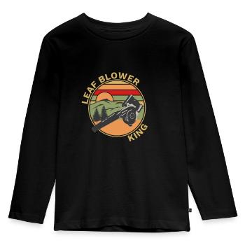 Leaf Blower Perfect Gardener 90s Retro Gift - Kids' Premium Longsleeve Shirt - black - Front - AI Model Kid Male (0cm)