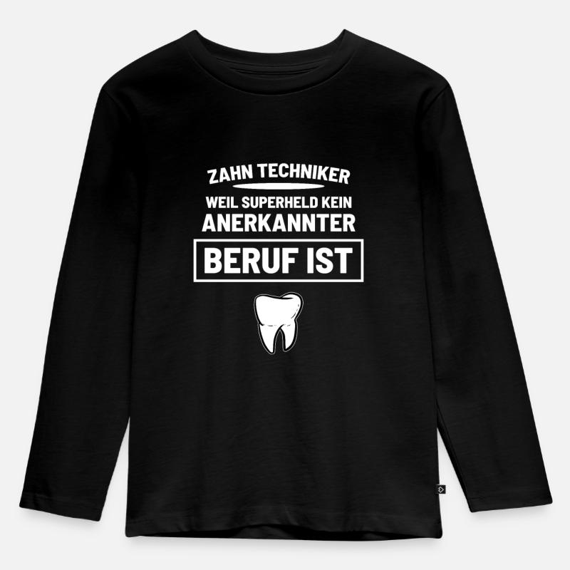 Zahntechniker - Kinder Premium Bio Langarmshirt - Schwarz