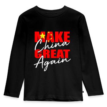 Chine - T-shirt manches longues Premium Enfant - noir - Devant - AI Model Kid Male (0cm)