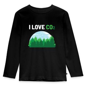 I love CO2 carbon dioxide - Kids' Premium Longsleeve Shirt - black - Front - AI Model Kid Male (0cm)