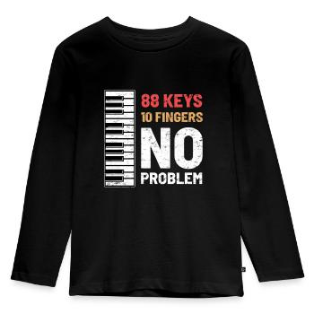piano pianist - Kids' Premium Longsleeve Shirt - black - Front - AI Model Kid Male (0cm)