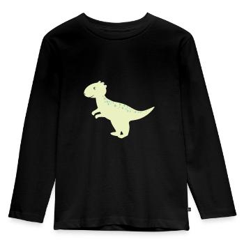børn Dino - Premium økologisk langærmet T-shirt til børn - sort - Foran - AI Model Kid Male (0cm)
