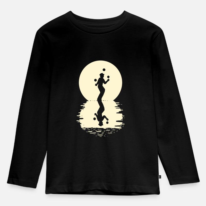 Jonglieren - Kinder Premium Bio Langarmshirt - Schwarz
