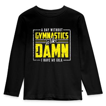 gymnastics - Kids' Premium Longsleeve Shirt - black - Front - AI Model Kid Male (0cm)
