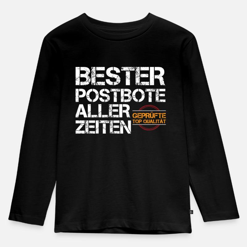 Bester Postbote - Kinder Premium Bio Langarmshirt - Schwarz