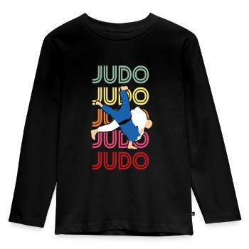 Judo - Kinder Premium Bio Langarmshirt - Schwarz - Vorne - AI Model Kid Male (0cm)