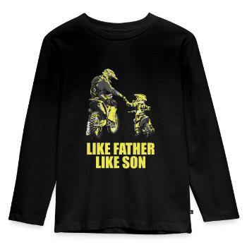 Comme Père Comme Fils Motocross Motocross Papa Motoc - T-shirt manches longues Premium Enfant - noir - Devant - AI Model Kid Male (0cm)