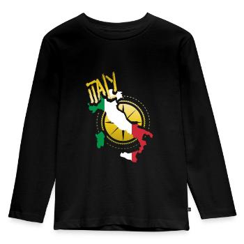 Italy - Kids' Premium Longsleeve Shirt - black - Front - AI Model Kid Male (0cm)