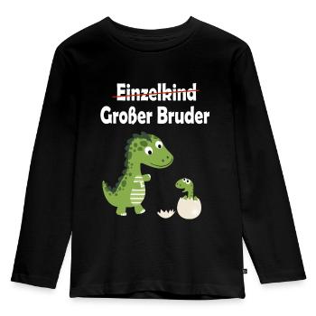 Kinder Großer Bruder Geschwister Kinder Dino - Kinder Premium Bio Langarmshirt - Schwarz - Vorne - AI Model Kid Male (0cm)
