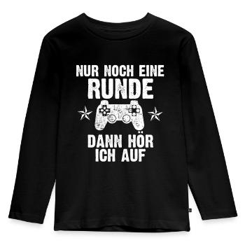 Nur noch eine Runde dann hör ich auf - Kinder Premium Bio Langarmshirt - Schwarz - Vorne - AI Model Kid Male (0cm)