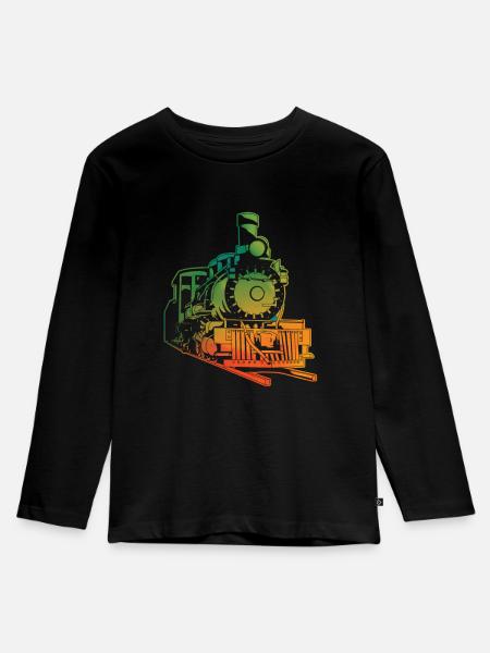 Zug - Kinder Premium Bio Langarmshirt - Schwarz