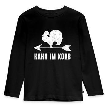 Hahn im Korb - Kinder Premium Bio Langarmshirt - Schwarz - Vorne - AI Model Kid Male (0cm)