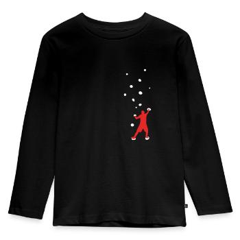Bouldernder Felskletterer - Kinder Premium Bio Langarmshirt - Schwarz - Vorne - AI Model Kid Male (0cm)