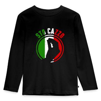Italy hand sign - Kids' Premium Longsleeve Shirt - black - Front - AI Model Kid Male (0cm)