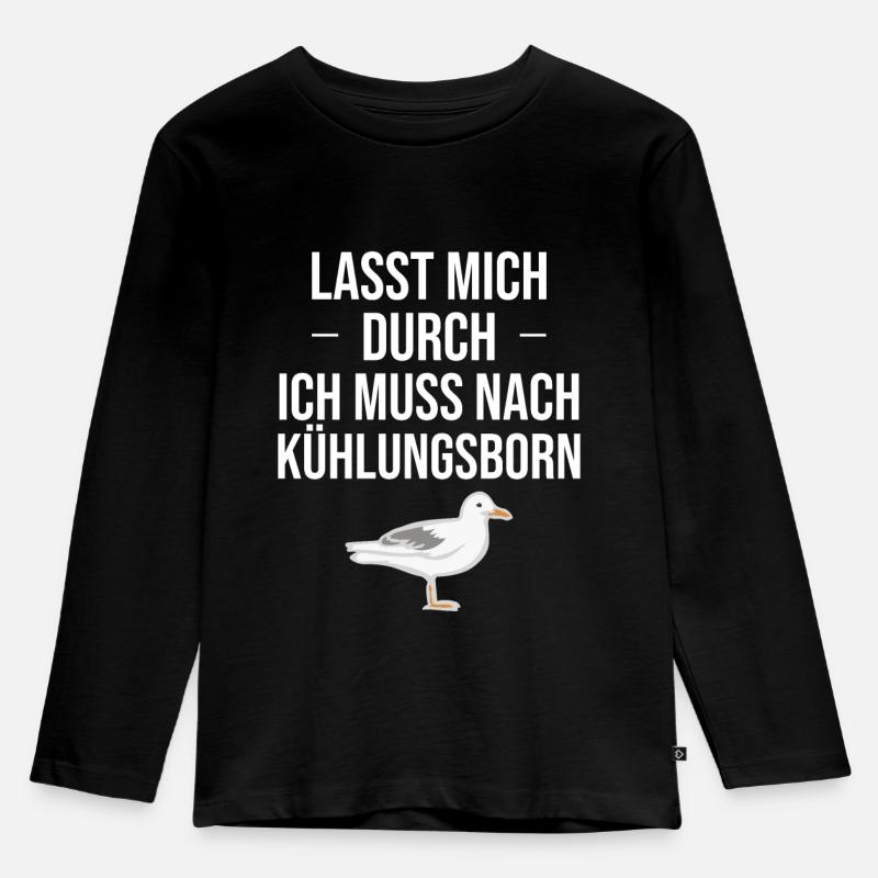 Kühlungsborn Tshirt - Kinder Premium Bio Langarmshirt - Schwarz