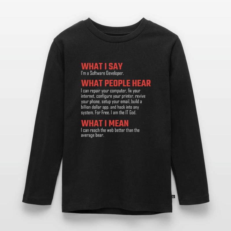 Programmierer nerd Debugging Geschenk Kinder Premium Bio Langarmshirt