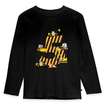5th birthday excavator 5 years construction machinery wheel loader - Kids' Premium Longsleeve Shirt - black - Front - AI Model Kid Male (0cm)
