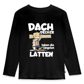 Dachdecker - Kinder Premium Bio Langarmshirt - Schwarz - Vorne - AI Model Kid Male (0cm)