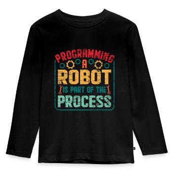 Robot - T-shirt manches longues Premium Enfant - noir - Devant - AI Model Kid Male (0cm)