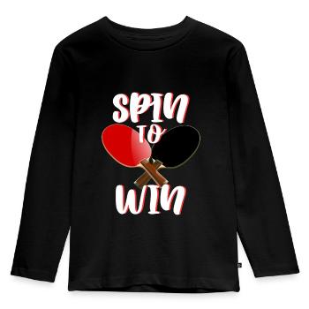 Table tennis - Kids' Premium Longsleeve Shirt - black - Front - AI Model Kid Male (0cm)