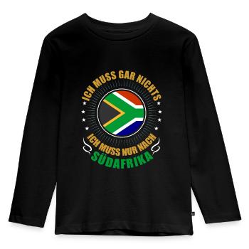 Republik Südafrika Shirt Geschenkidee - Kinder Premium Bio Langarmshirt - Schwarz - Vorne - AI Model Kid Male (0cm)