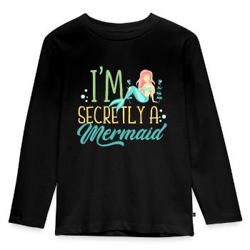 Meerjungfrau - Kinder Premium Bio Langarmshirt - Schwarz - Vorne - AI Model Kid Male (0cm)
