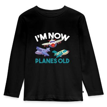 3rd Birthday Boy Three Planes Children Gift - Kids' Premium Longsleeve Shirt - black - Front - AI Model Kid Male (0cm)