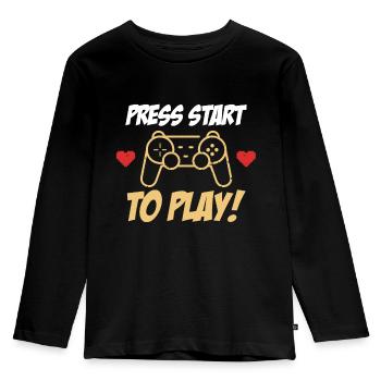 Controller Spielkonsole Start - Kinder Premium Bio Langarmshirt - Schwarz - Vorne - AI Model Kid Male (0cm)