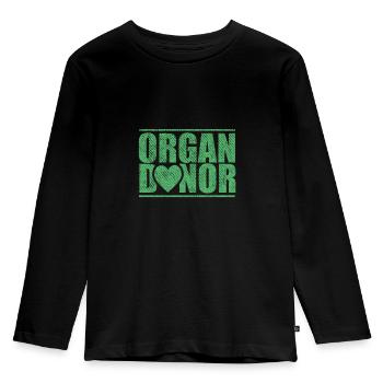 Organ donation - Kids' Premium Longsleeve Shirt - black - Front - AI Model Kid Male (0cm)