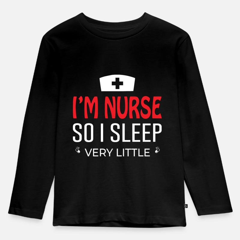 Krankenschwester Krankenpfeger - Kinder Premium Bio Langarmshirt - Schwarz