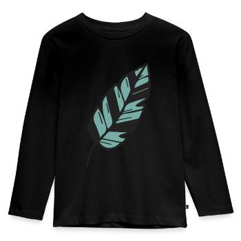 Silver fern New Zealand Maori - Kids' Premium Longsleeve Shirt - black - Front - AI Model Kid Male (0cm)
