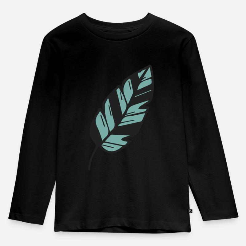 Silberfarn Neuseeland Maori - Kinder Premium Bio Langarmshirt - Schwarz