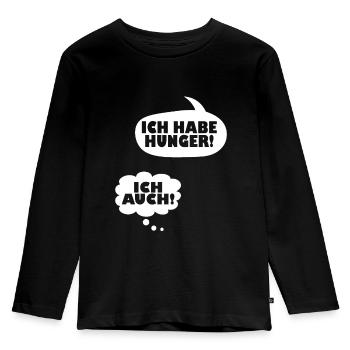 Ich Habe Hunger Schwangerschaftsmode Werdende Mutt - Kinder Premium Bio Langarmshirt - Schwarz - Vorne - AI Model Kid Male (0cm)